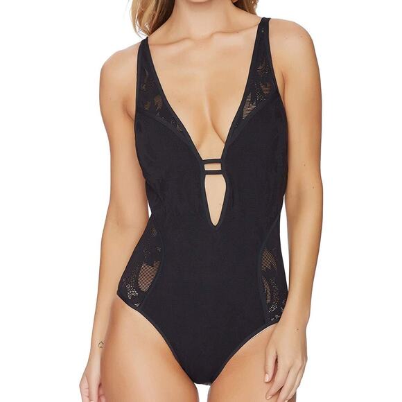 Athena Sahara Palm Mirra One Piece Swimsuit Black Size XS - Picture 2 of 2